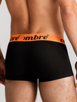 Men's cotton boxer shorts with contrasting elastic - 7-pack black V1 OM-UNBO-0100