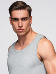 Men's BASIC cotton tank top - grey melange V2 OM-TSBT-0192