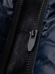 Warm men's puffer jacket with welts - navy blue V2 OM-JAHP-0207