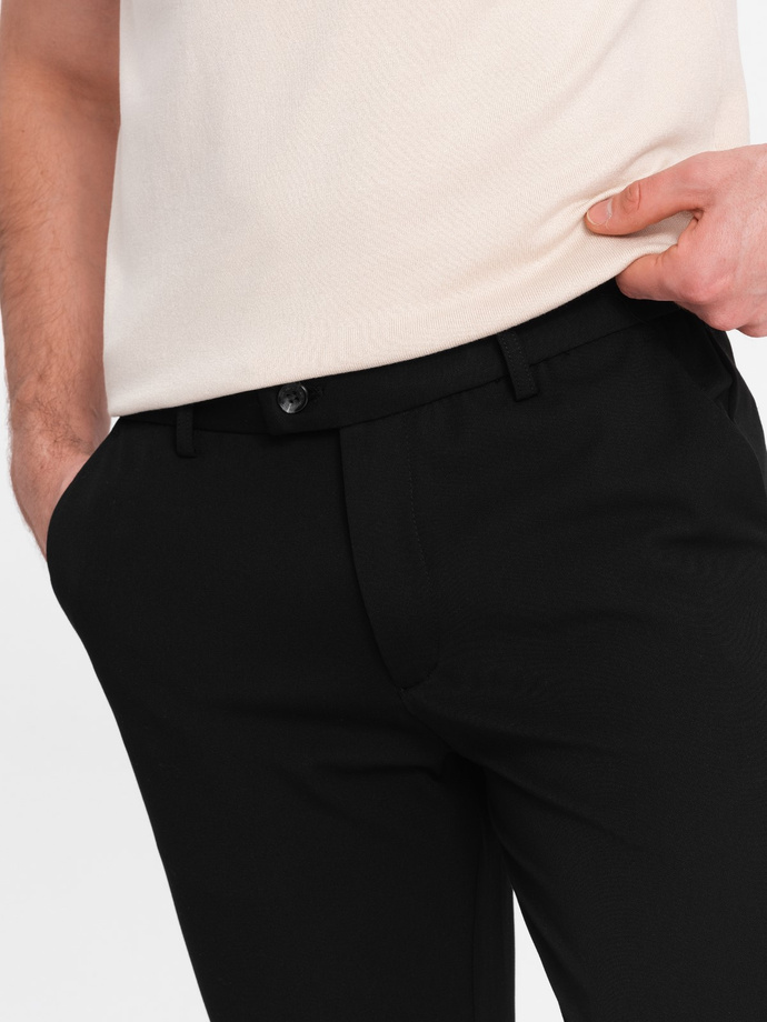 Men's smart chino pants SLIM FIT - black V4 OM-PACP-0191