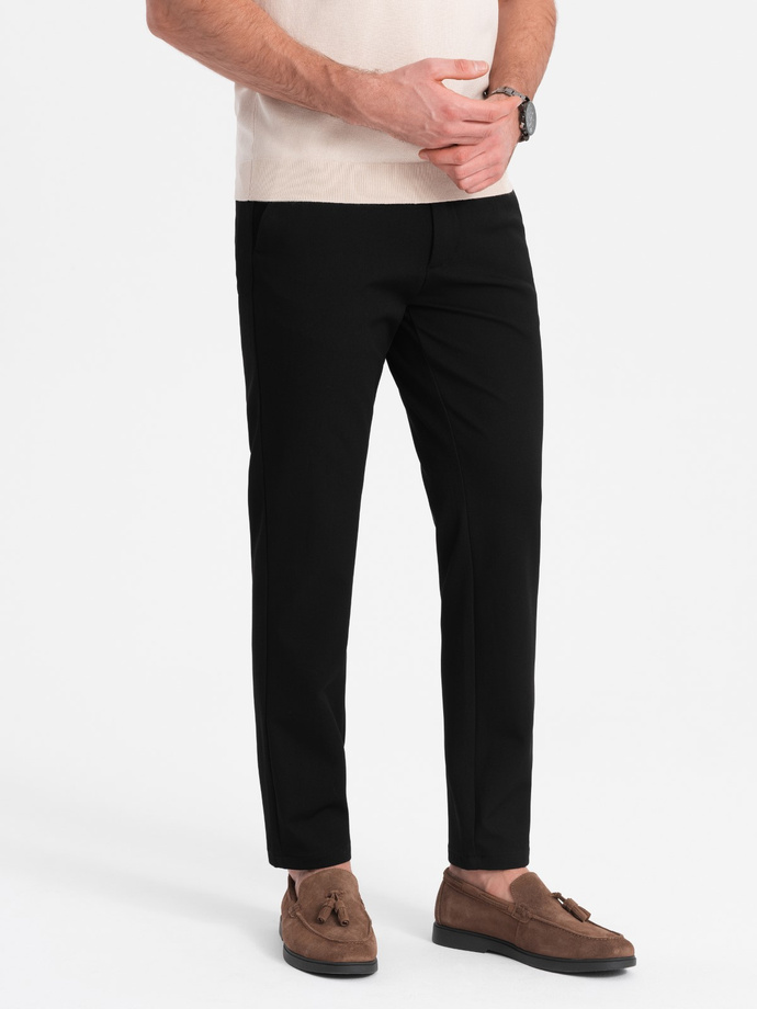 Men's smart chino pants SLIM FIT - black V4 OM-PACP-0191