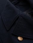 Men's insulated coat with hood and concealed zipper - black V1 OM-COWC-0110