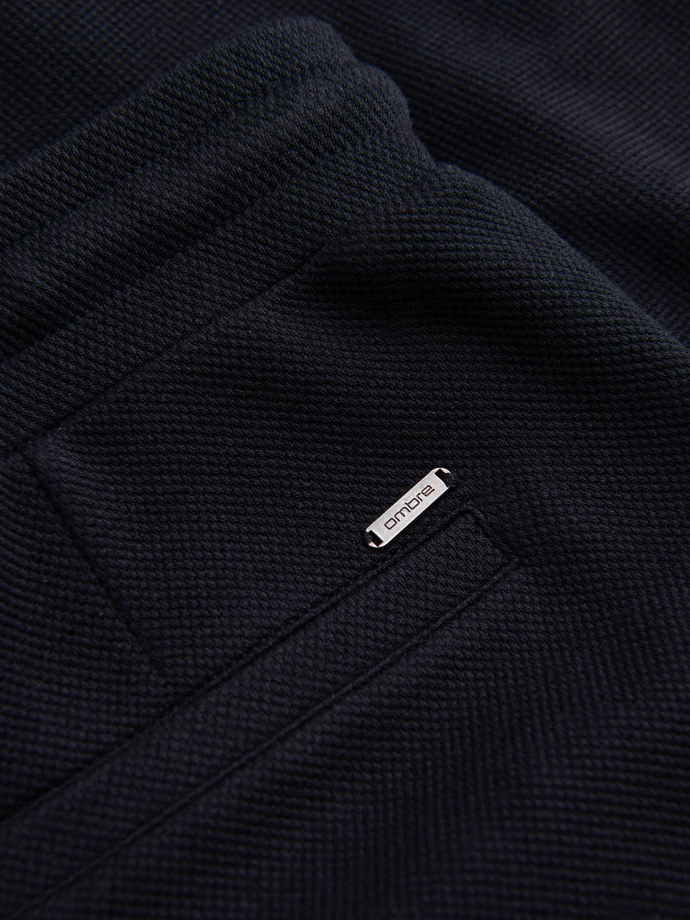 Men's knit shorts with elastic waistband - black V2 OM-SRCS-0107
