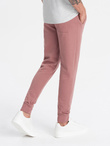 Men's BASIC cotton jogger sweatpants - dark pink V4 OM-PABS-0174