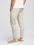 Men's jogger sweatpants - light beige V1 OM-PABS-0173