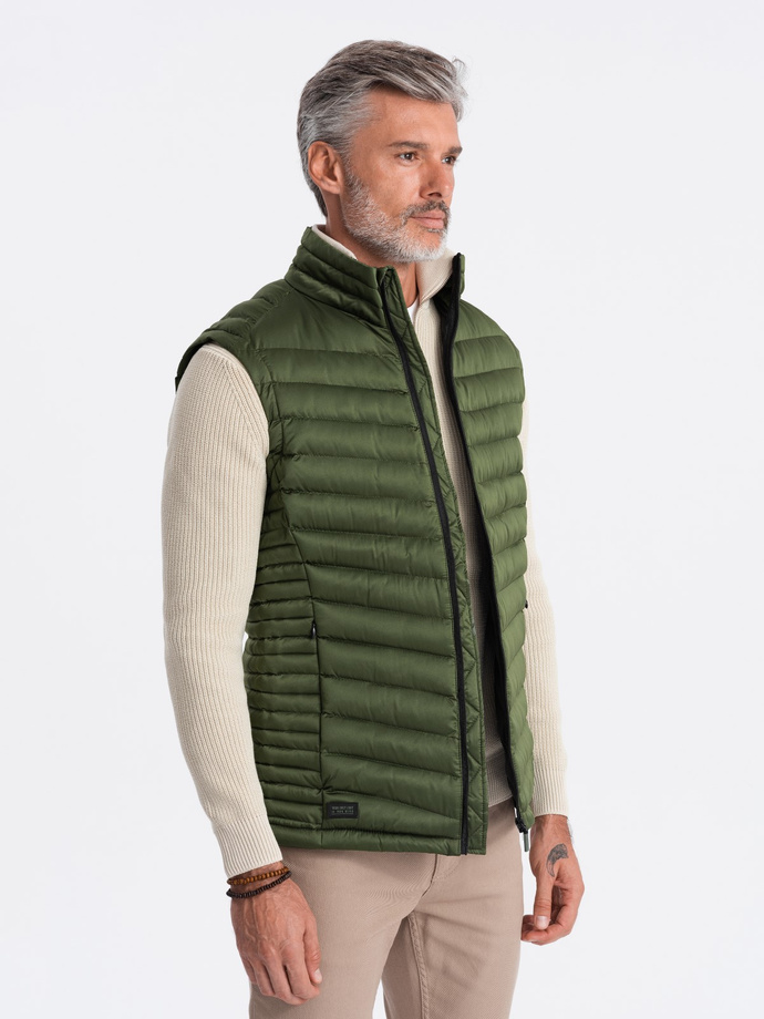 Men's quilted sleeveless - dark green V4 V54
