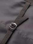 Męska elegancka kamizelka w jodełkę SLIM FIT  - grafitowa V2 OM-BLZV-0143