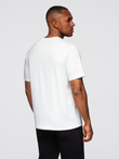 Men's SLIM FIT T-shirt with round neckline and logo - white V1 OM-TSCT-0220
