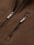 Men's imitation suede bomber jacket - brown V1 OM-JAFL-0232
