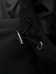Men's quilted jacket with high zipped hood - black V1 OM-JAHP-0238