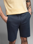 Casualowe męskie szorty SLIM FIT z dzianiny żakardowej – granatowe V1 OM-SRCS-0168