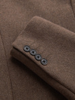 Elegancki jednorzędowy męski płaszcz z wełną – brązowy V1 OM-COWC-0114