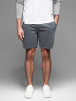 Dresowe krótkie spodenki męskie RELAXED FIT w stylu athleisure – grafitowe V3 OM-SRWS-0122