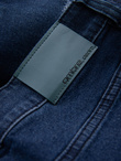 Krótkie spodenki męskie jeansowe z dziurami – ciemnoniebieskie V3 OM-SRDS-0146