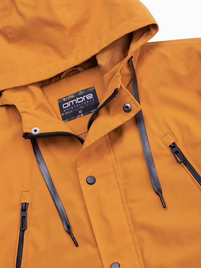 Men's parka jacket with cargo pockets - mustard V3 OM-JANP-22FW-004
