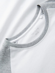 Men's longsleeve with raglan contrast sleeves - white and gray V5 OM-LSCL-0105
