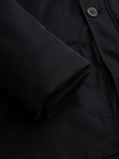 Elegant men's parka with cargo pockets and hood - black V1 OM-JAPJ-0287