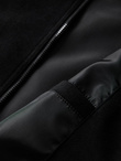 Men's quilted jacket with high zipped hood - black V1 OM-JAHP-0238