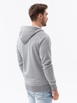 Bluza męska rozpinana z kapturem BASIC - szary melanż V7 B977