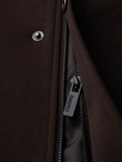 Men's coat with asymmetrical fastening and high collar - light brown V4 OM-COWC-0120