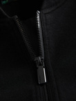 Men's quilted jacket with high zipped hood - black V1 OM-JAHP-0238