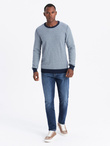 Dzianinowy sweter męski RELAXED FIT we wzory – granatowy V1 OM-SWSW-0111