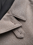 Single-breasted patterned men's coat with pockets - ash V1 OM-COWC-0108