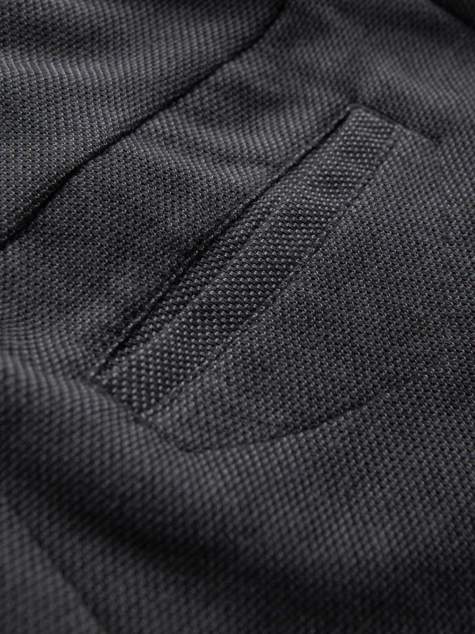 Men's knitted pants with elastic waistband - dark grey V2 OM-PACP-0116