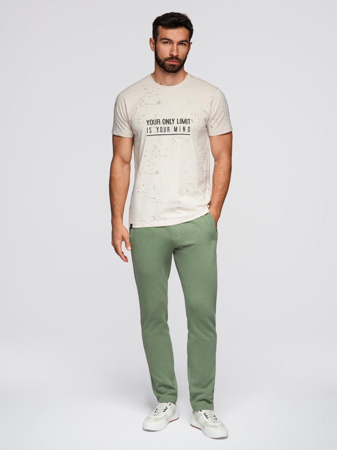 Men's sweatpants with unlined leg - green V3 OM-PABS-0206