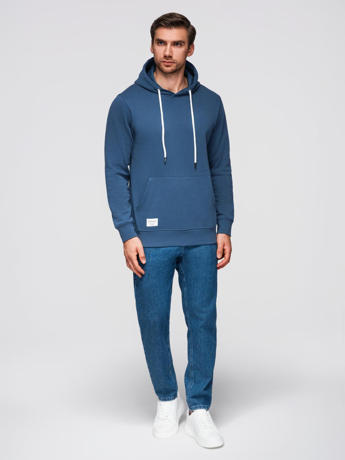 BASIC men's kangaroo hooded sweatshirt - navy blue V4 B1674