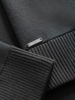 Męski sweter gładki na zamek  – grafitowy V2 OM-SWZS-0146