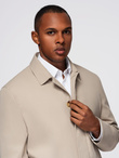 Men's insulated coat with hood and concealed zipper - black V1 OM-COWC-0110