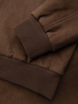 Men's imitation suede bomber jacket - brown V1 OM-JAFL-0232
