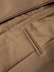 Men's coat with asymmetrical fastening and high collar - light brown V4 OM-COWC-0120