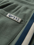 Men's sweatpants with piping and leg ribbing - olive V2 OM-PASK-0258