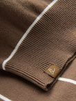 Men's casual sweater with horizontal stripes - brown V3 OM-SWSW-0143