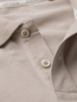 BASIC men's single color pique knit polo shirt - dark beige V5 OM-POBS-0100