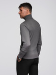 One color men's knitted turtleneck with viscose - grey melange V2 OM-SWTN-0101 