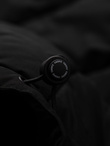 Men's long quilted winter jacket with hood - black V1 OM-JALJ-0309