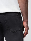 Men's denim JOGGERS pants with classic flare - black V3 OM-PADJ-0265