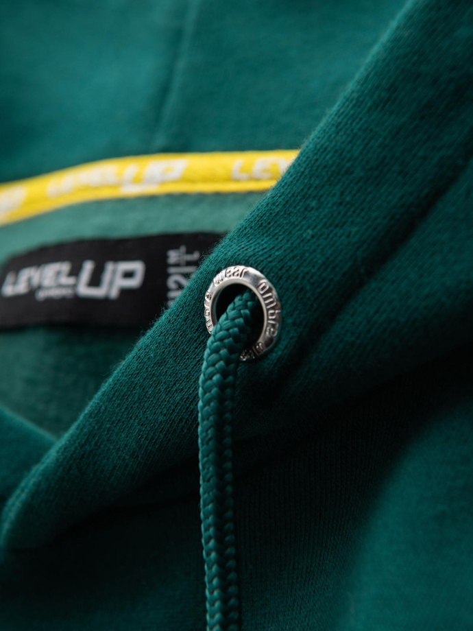 Unisex sweatshirt with pockets and hood - dark green V17 OU-SNBC-0105