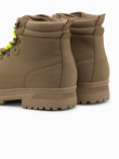 Men's winter trekking boots with contrasting laces - brown V2 OM-FOBO-0132