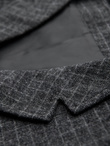 Elegancka kamizelka męska w kratkę z klapami – czarna V3 OM-BLZV-0110