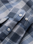 Men's plaid flannel shirt - blue-gray V1 OM-SHCS-0150
