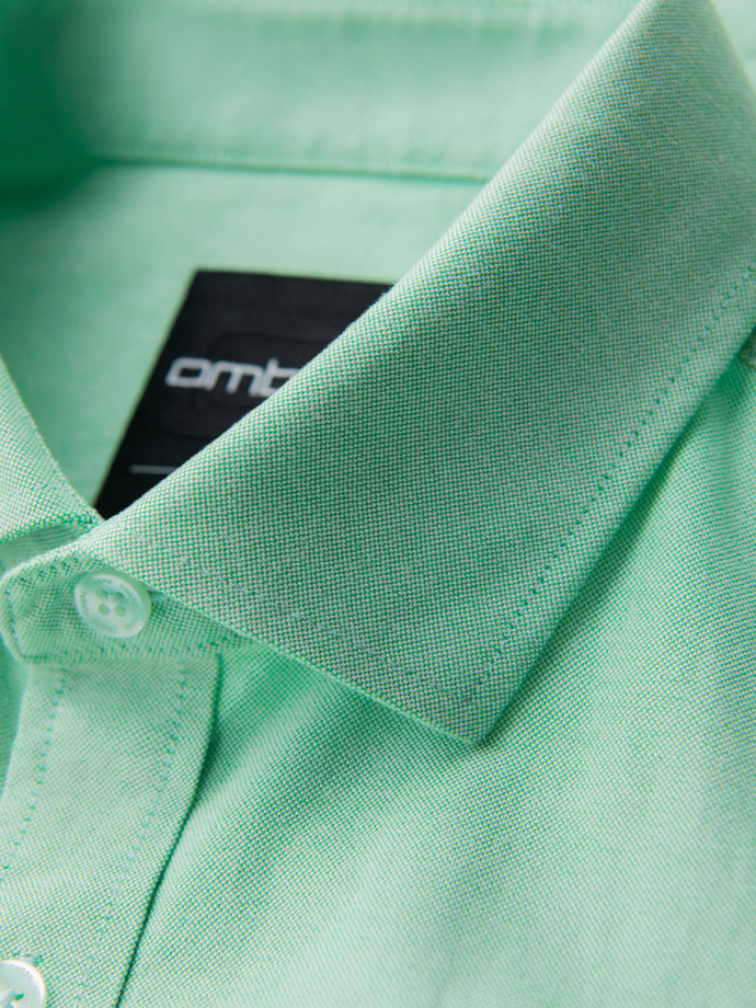 Men's pastel cotton oxford shirt - mint V4 OM-SHOS-0183