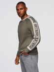 Unbuttoned men's sweatshirt with stand-up collar and hood - black V1 OM-SSZP-0216