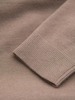 Men's knitted turtleneck with viscose - dark beige V3 OM-SWTN-0127