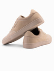 Monochromatyczne buty męskie w stylu streetwearowym – piaskowe V1 OM-FOTL-0183