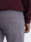 Jeansowe spodnie męskie bez przetarć SLIM FIT - grafitowe V5 OM-PADP-0148
