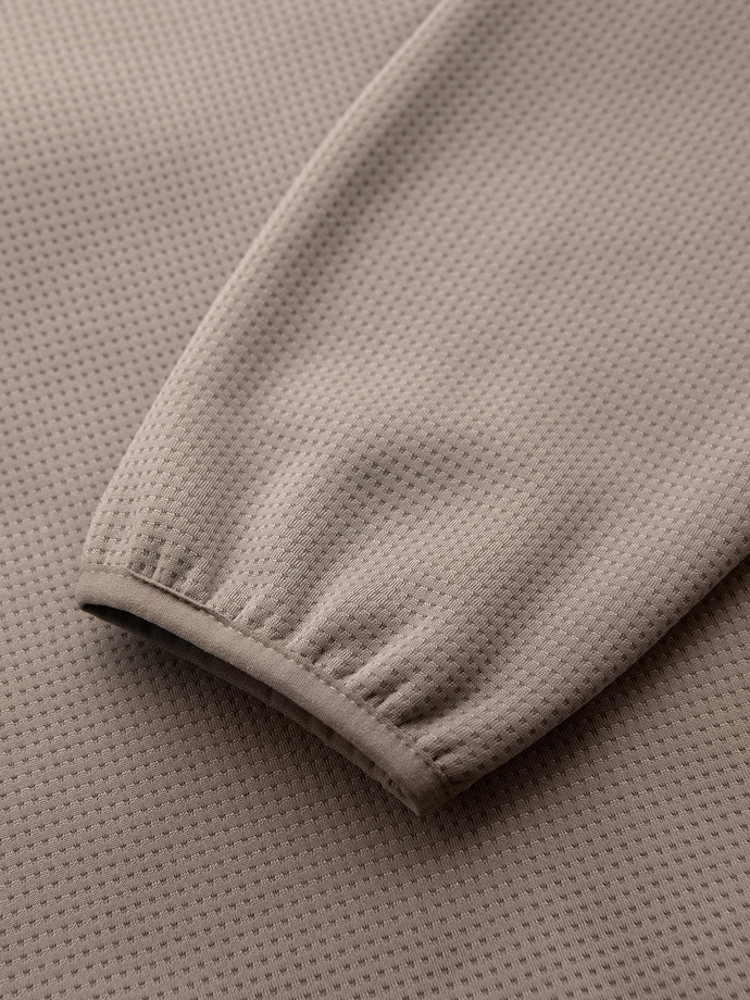 Men's lightweight jacket of combined materials with hood and decorative quilting - ash V3 OM-JANP-0160